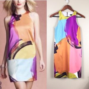Ann Taylor watercolor shift dress sleeveless 058